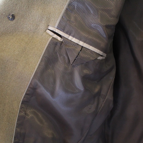 Tan Wool Overcoat - Men's - Jos. A Bank Size 40R - Picture 3 of 5